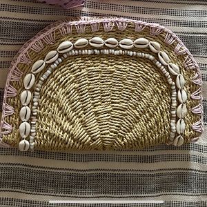 Stoney Clover shell woven clutch